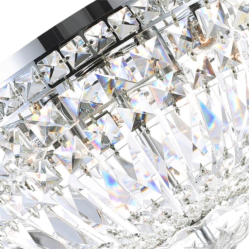 CWI Lighting Stefania 5 Light Metal Bowl Flush Mount in Chrome