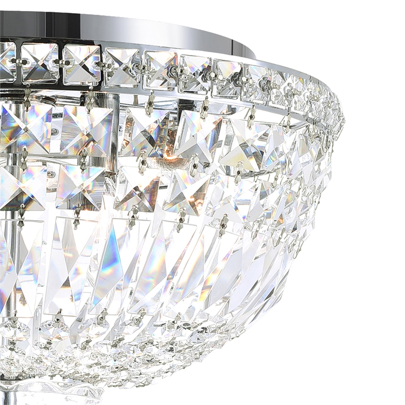CWI Lighting Stefania 5 Light Metal Bowl Flush Mount in Chrome