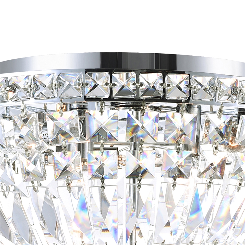 CWI Lighting Stefania 5 Light Metal Bowl Flush Mount in Chrome