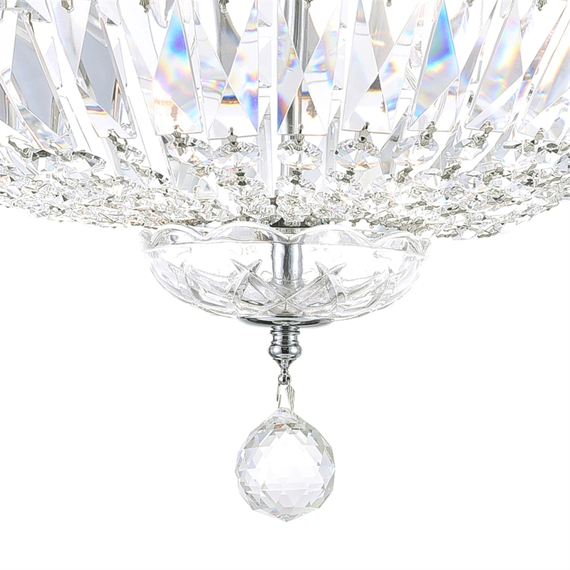 CWI Lighting Stefania 5 Light Metal Bowl Flush Mount in Chrome