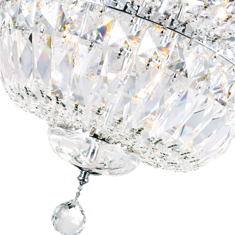CWI Lighting Stefania 16 Light Metal Bowl Flush Mount in Chrome