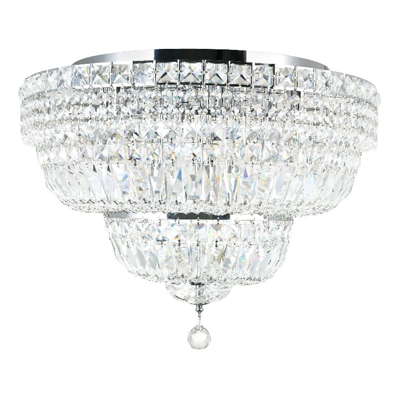 CWI Lighting Stefania 16 Light Metal Bowl Flush Mount in Chrome