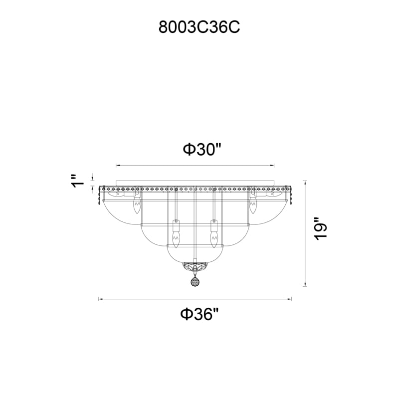 CWI Lighting Stefania 21 Light Metal Bowl Flush Mount in Chrome