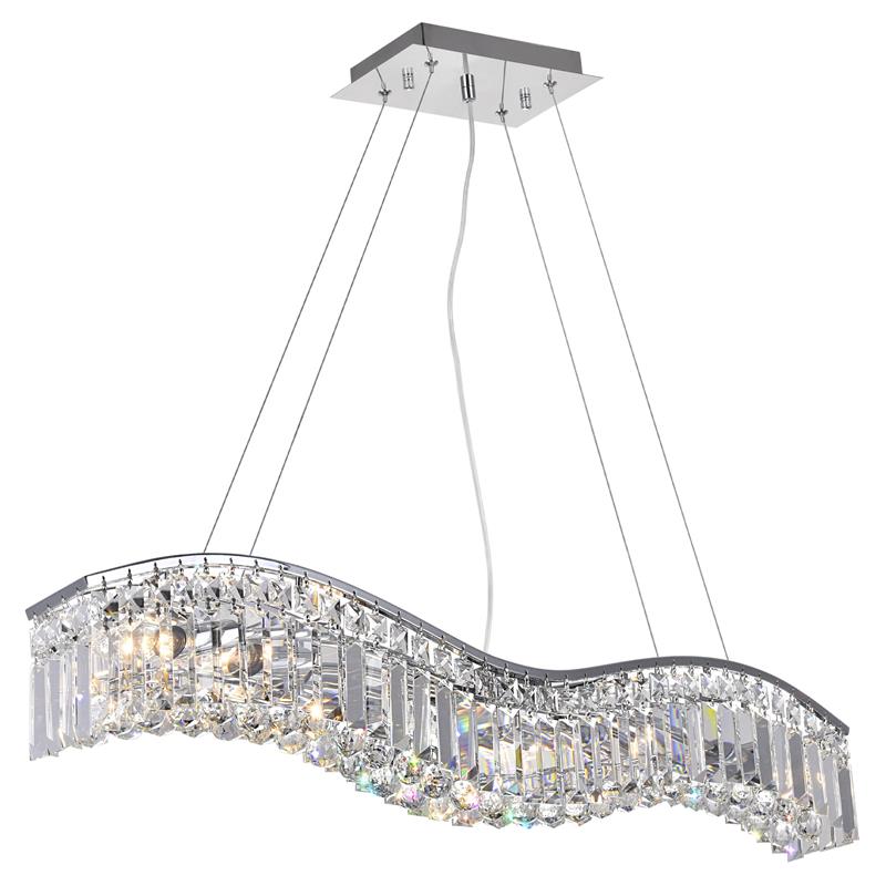CWI Lighting Glamorous 5 Light Down Transitional Metal Chandelier in Chrome