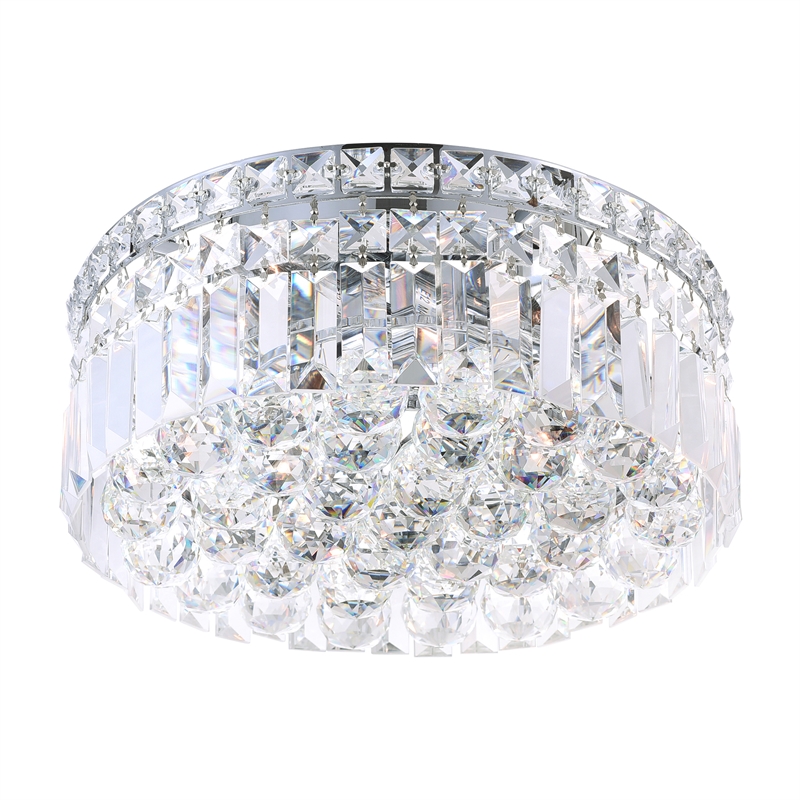 CWI Lighting Colosseum 4 Light Transitional Metal Flush Mount in Chrome