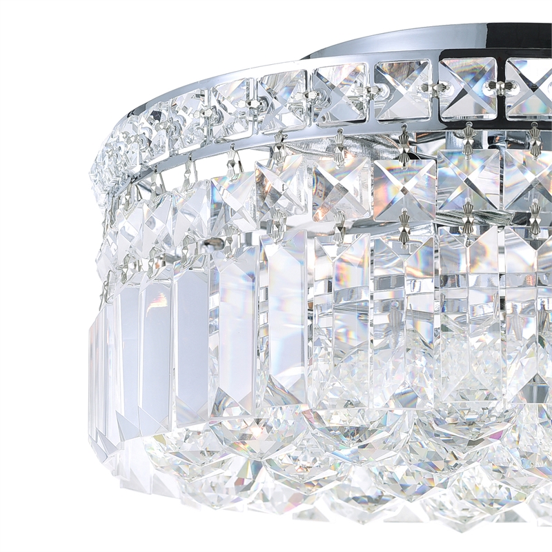 CWI Lighting Colosseum 4 Light Transitional Metal Flush Mount in Chrome