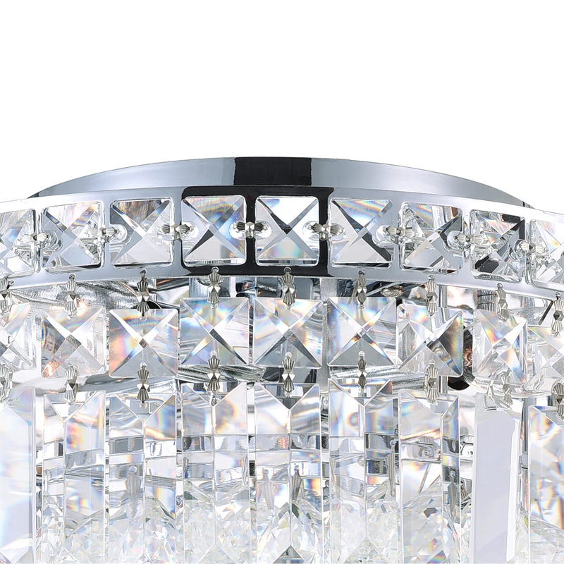 CWI Lighting Colosseum 4 Light Transitional Metal Flush Mount in Chrome