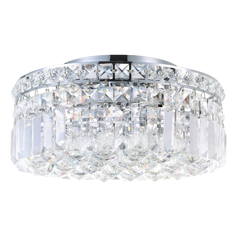 CWI Lighting Colosseum 4 Light Transitional Metal Flush Mount in Chrome