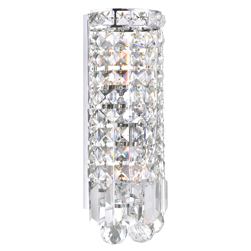 CWI Lighting Colosseum 2 Light Transitional Metal Bathroom Sconce in Chrome