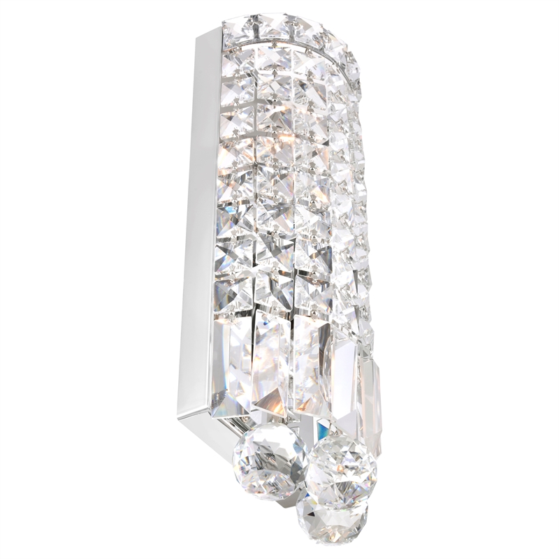 CWI Lighting Colosseum 2 Light Transitional Metal Bathroom Sconce in Chrome