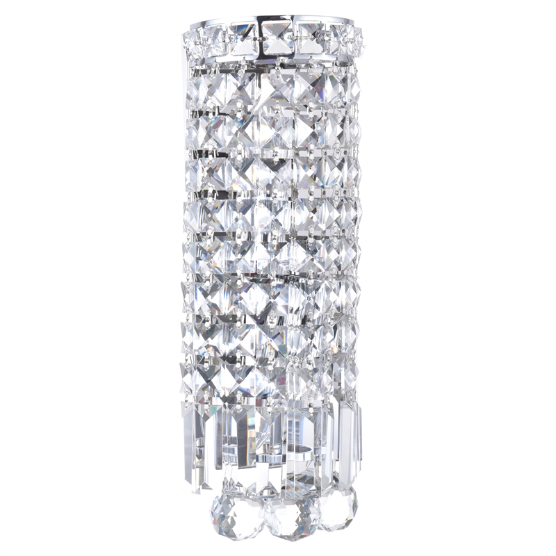 CWI Lighting Colosseum 2 Light Transitional Metal Bathroom Sconce in Chrome