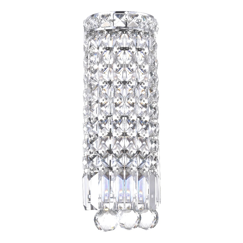 CWI Lighting Colosseum 2 Light Transitional Metal Bathroom Sconce in Chrome