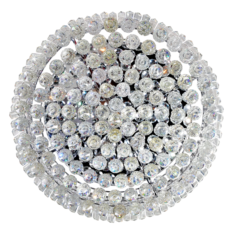 CWI Lighting Colosseum 10 Light Metal Indoor Flush Mount in Chrome