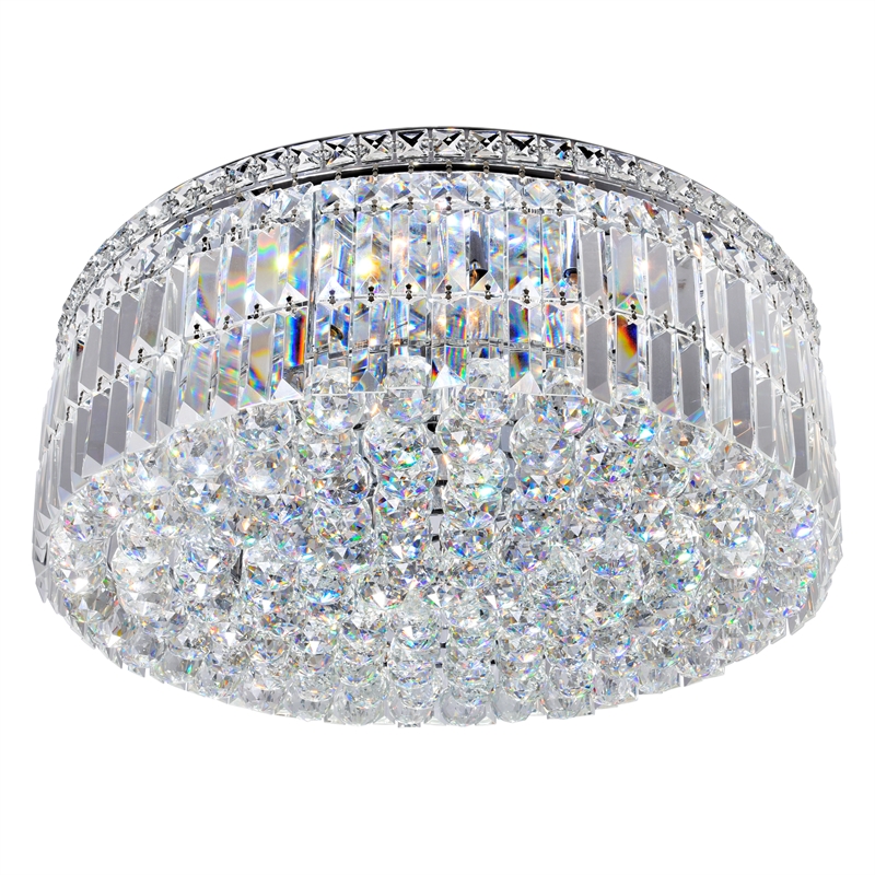 CWI Lighting Colosseum 10 Light Metal Indoor Flush Mount in Chrome