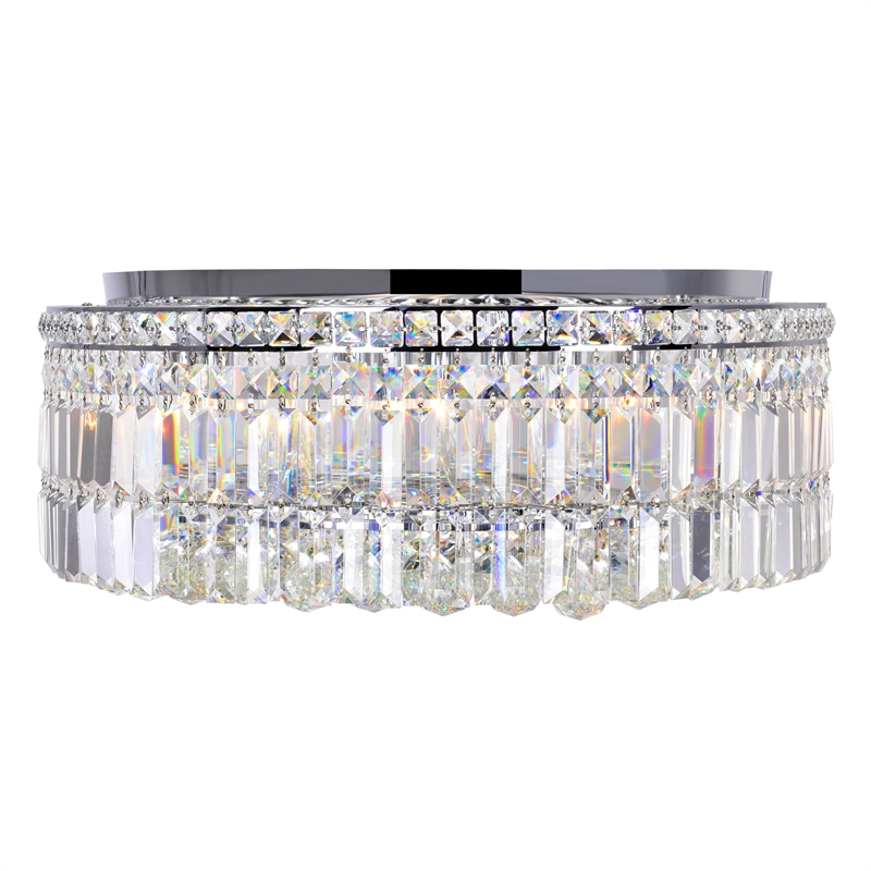 CWI Lighting Colosseum 10 Light Metal Indoor Flush Mount in Chrome