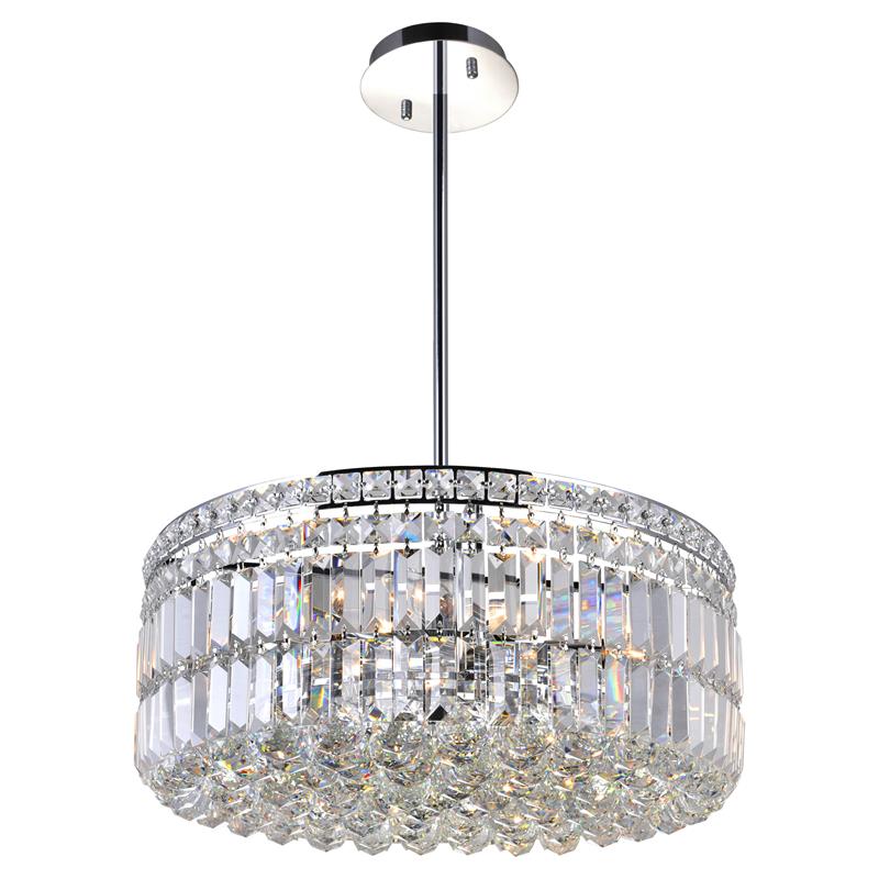 CWI Lighting Colosseum 8 Light Down Transitional Metal Chandelier in Chrome
