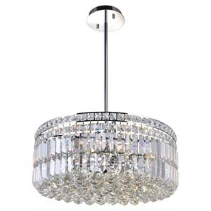 CWI Lighting Colosseum 8 Light Down Transitional Metal Chandelier in Chrome