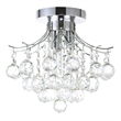CWI Lighting Princess 3 Light Transitional Metal Flush Mount in Chrome