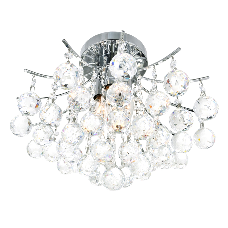 CWI Lighting Princess 4 Light Transitional Metal Flush Mount in Chrome