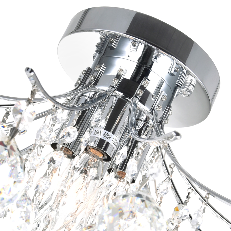 CWI Lighting Princess 4 Light Transitional Metal Flush Mount in Chrome