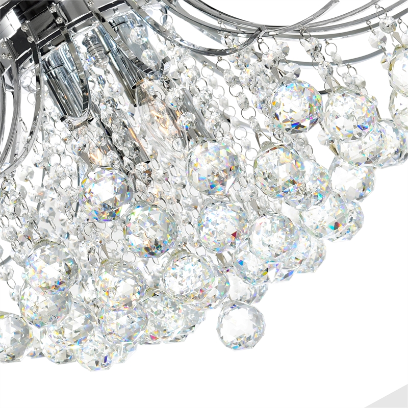 CWI Lighting Princess 6 Light Transitional Metal Flush Mount in Chrome