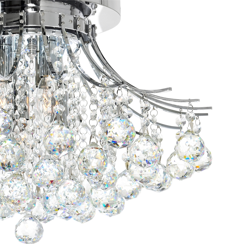 CWI Lighting Princess 6 Light Transitional Metal Flush Mount in Chrome
