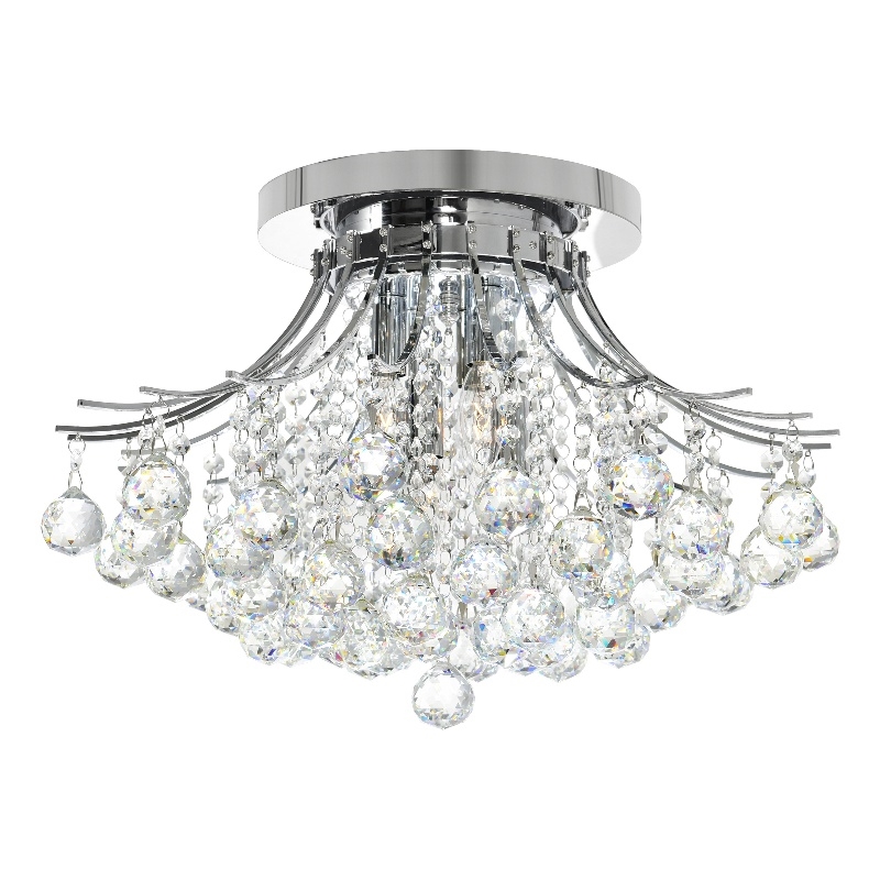CWI Lighting Princess 6 Light Transitional Metal Flush Mount in Chrome