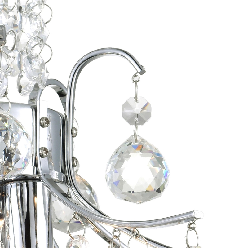 CWI Lighting Princess 3 Light Transitional Metal Mini Chandelier in Chrome