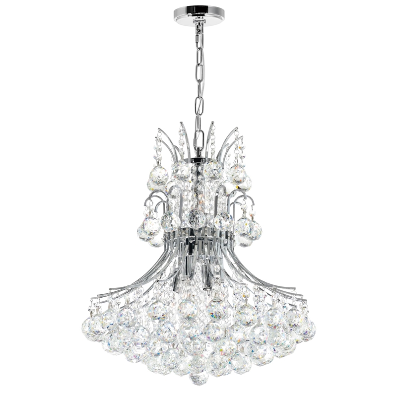 CWI Lighting Princess 8 Light Down Transitional Metal Chandelier in Chrome