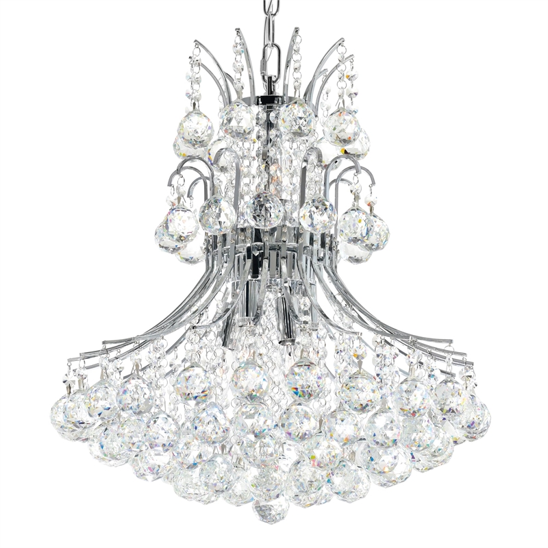 CWI Lighting Princess 8 Light Down Transitional Metal Chandelier in Chrome