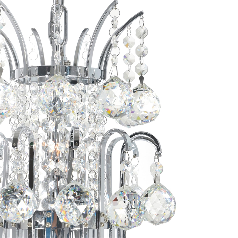 CWI Lighting Princess 8 Light Down Transitional Metal Chandelier in Chrome