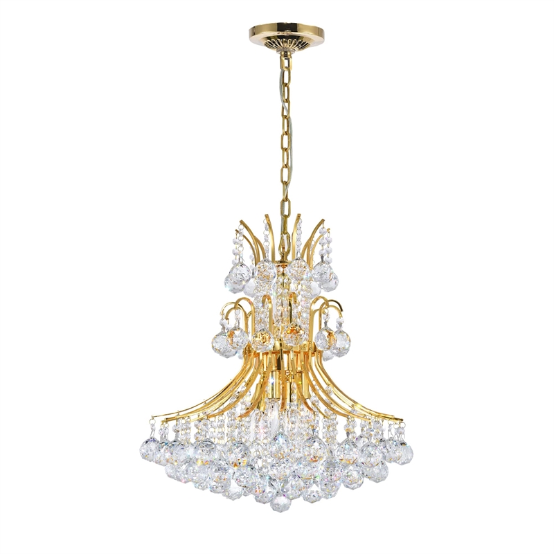 CWI Lighting Princess 8 Light Down Transitional Metal Chandelier in Gold