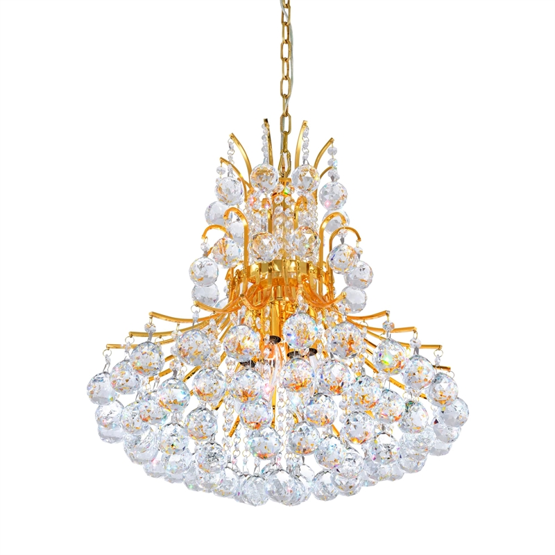 CWI Lighting Princess 8 Light Down Transitional Metal Chandelier in Gold