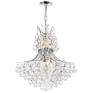 CWI Lighting Princess 10 Light Down Transitional Metal Chandelier in Chrome