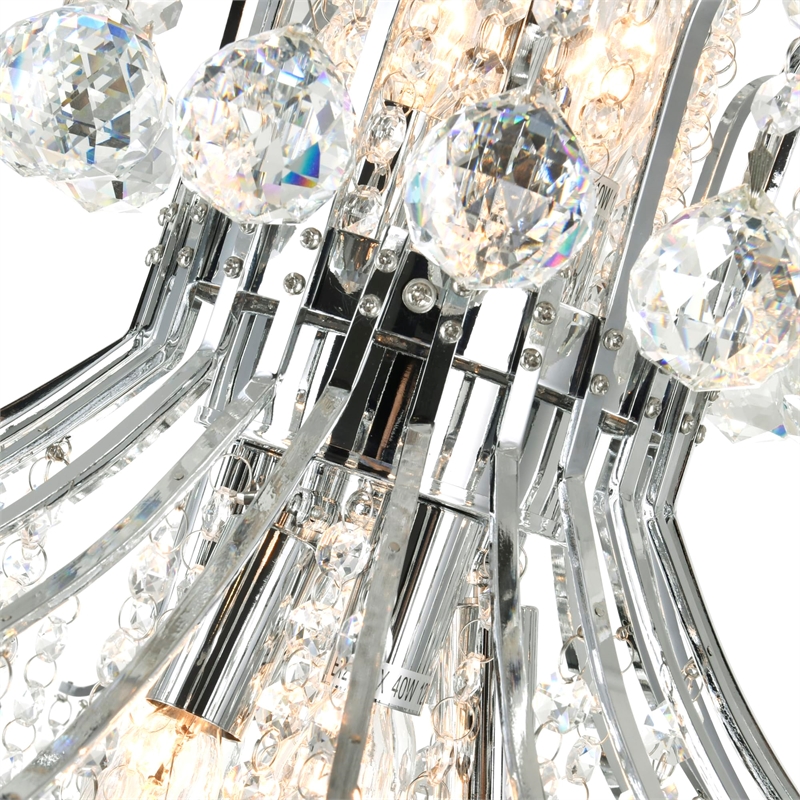 CWI Lighting Princess 10 Light Down Transitional Metal Chandelier in Chrome