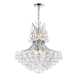 CWI Lighting Princess 10 Light Down Transitional Metal Chandelier in Chrome