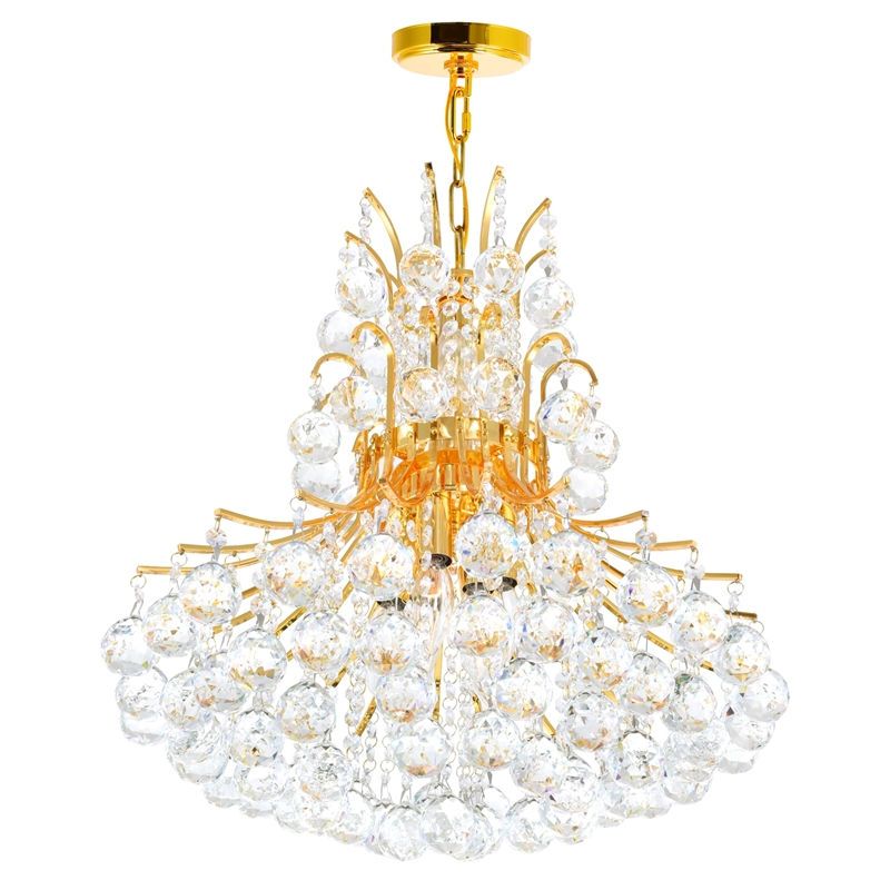 CWI Lighting Princess 10 Light Down Transitional Metal Chandelier in Gold