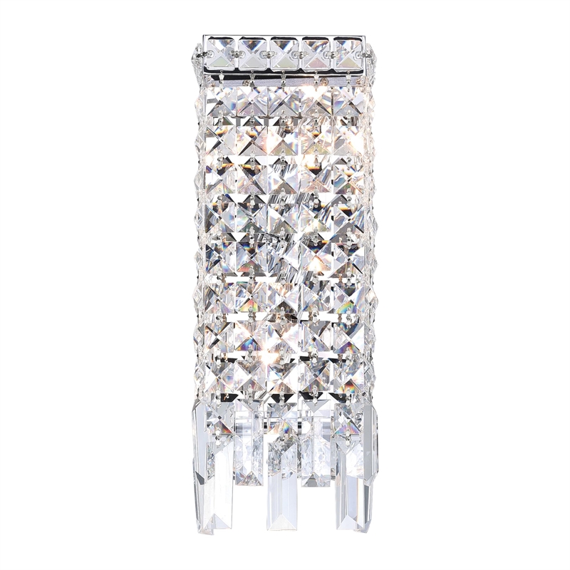 CWI Lighting Colosseum 2 Light Transitional Metal Wall Sconce in Chrome