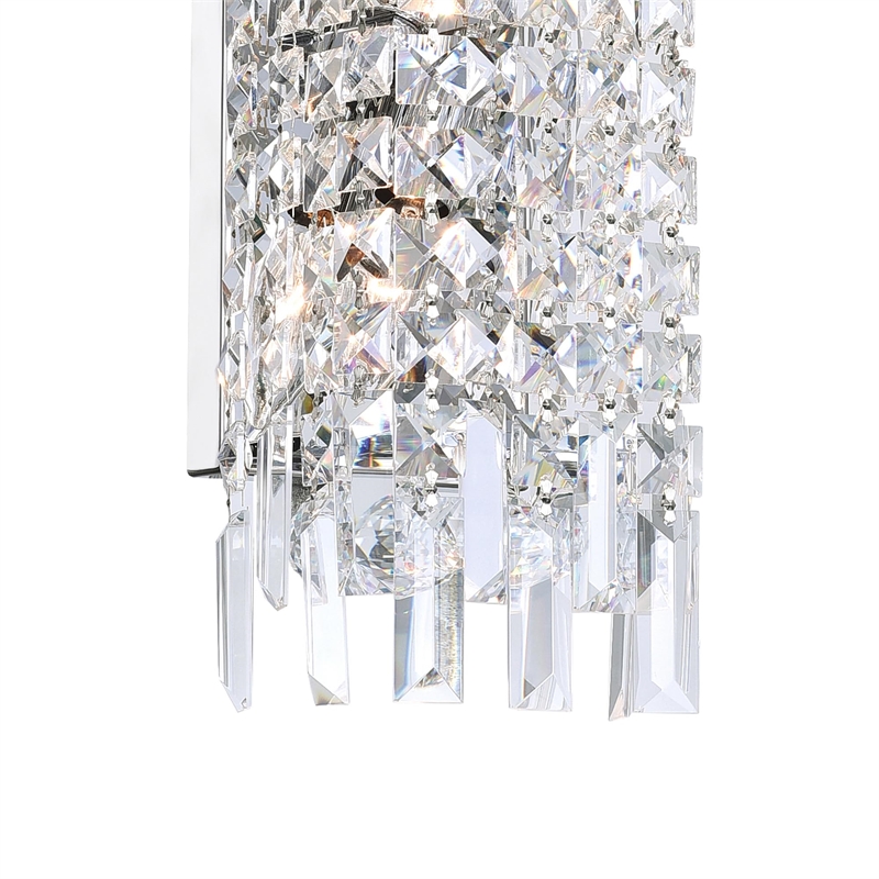CWI Lighting Colosseum 2 Light Transitional Metal Wall Sconce in Chrome