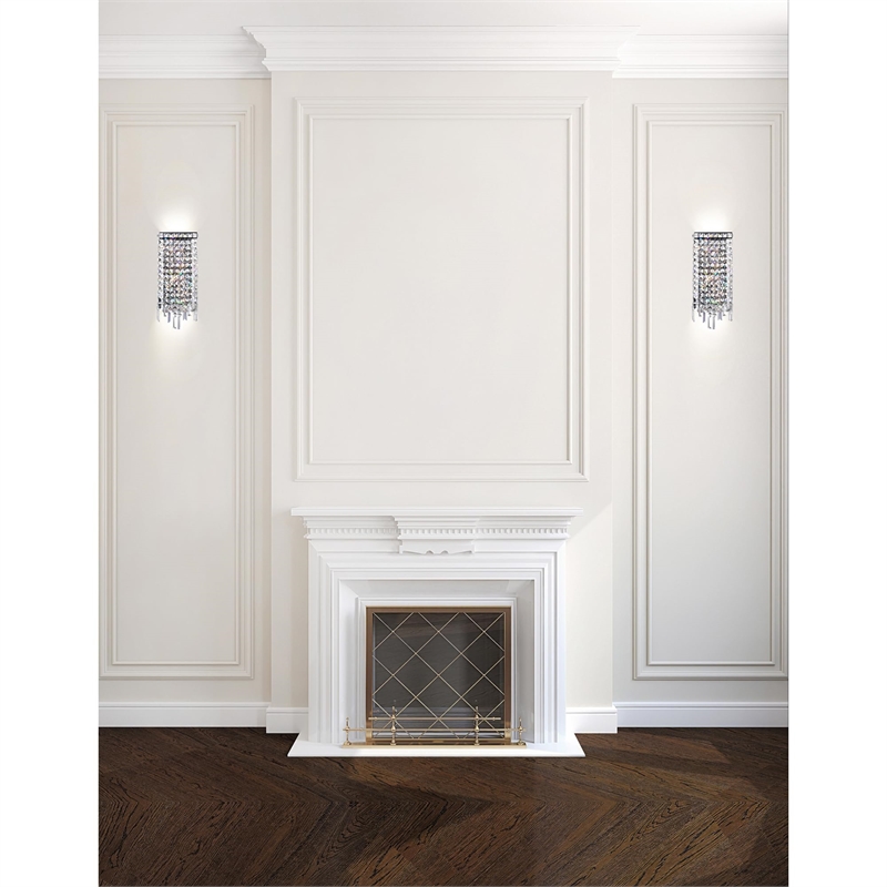 CWI Lighting Colosseum 4 Light Transitional Metal Wall Sconce in Chrome