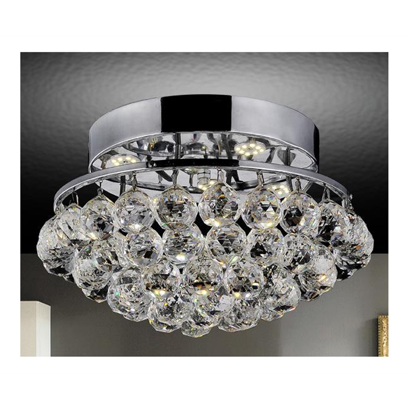 CWI Lighting Queen 4 Light Transitional Metal Flush Mount in Chrome