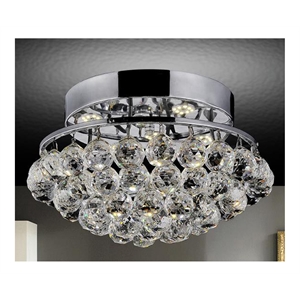 CWI Lighting Queen 4 Light Transitional Metal Flush Mount in Chrome