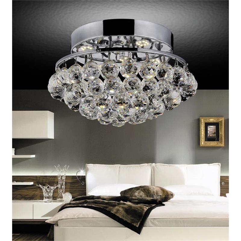 CWI Lighting Queen 4 Light Transitional Metal Flush Mount in Chrome