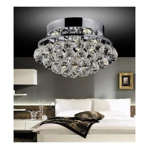 CWI Lighting Queen 4 Light Transitional Metal Flush Mount in Chrome