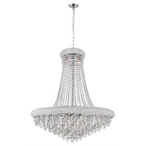 CWI Lighting Kingdom 30&quot 18 Light Down Transitional Metal Chandelier in Chrome