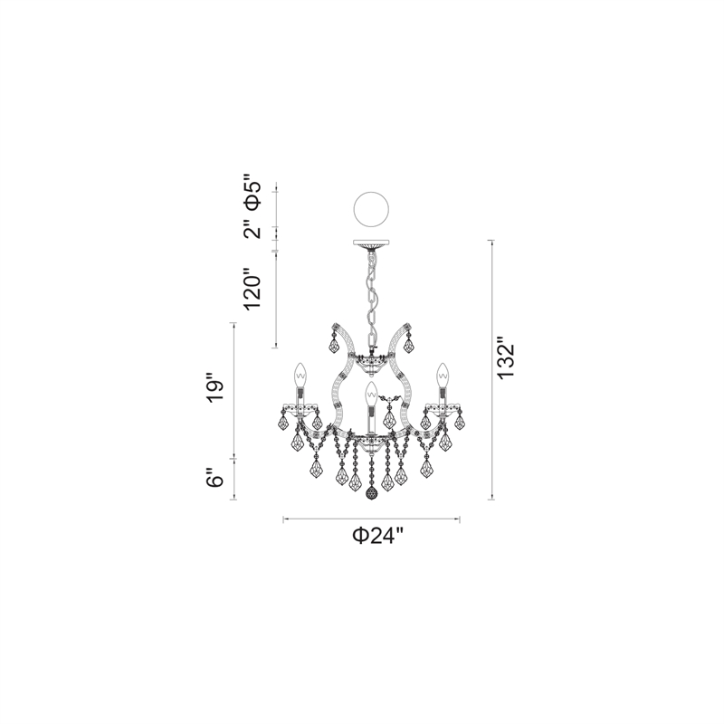 CWI Lighting Maria Theresa 9 Light Up Traditional Metal Chandelier in Chrome