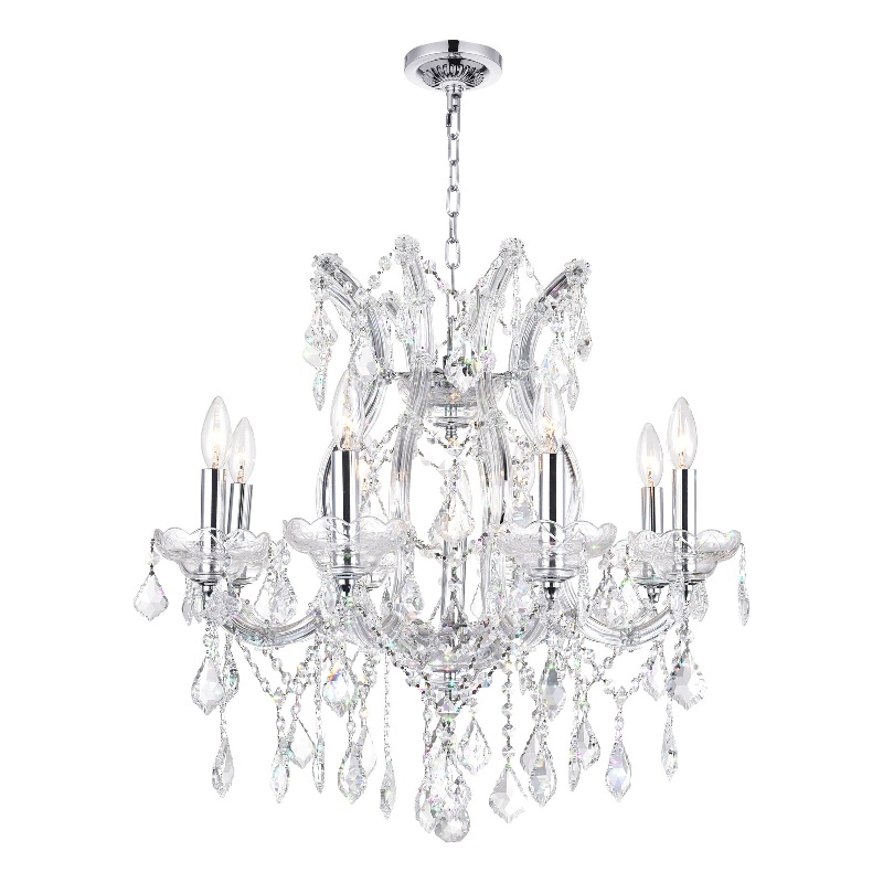 CWI Lighting Maria Theresa 9 Light Up Traditional Metal Chandelier in Chrome