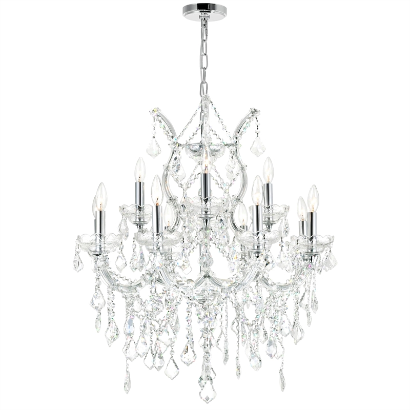 CWI Lighting Maria Theresa 13 Light Up Traditional Metal Chandelier in Chrome