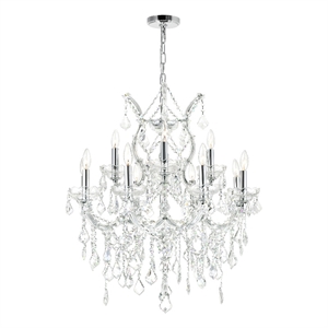 CWI Lighting Maria Theresa 13 Light Up Traditional Metal Chandelier in Chrome