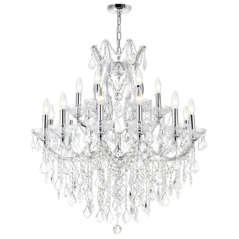 CWI Lighting Maria Theresa 19 Light Up Traditional Metal Chandelier in Chrome